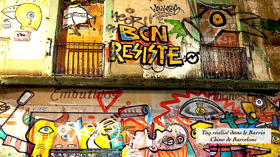 tag dans le barrio chino de Barcelone